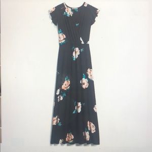 Loveappella Torri Knit Floral Maxi Dress